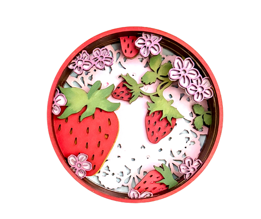 Paint by Layers - Strawberry Kisses - Shadow Box Kit