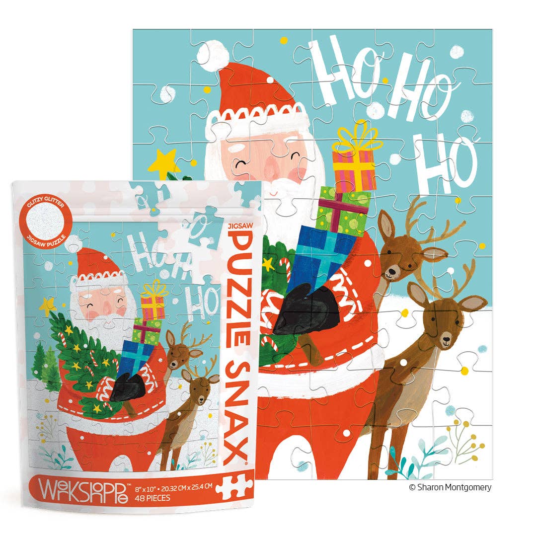 WerkShoppe - Ho Ho Ho Santa Puzzle Snax Stocking Stuffer (48 Piece)