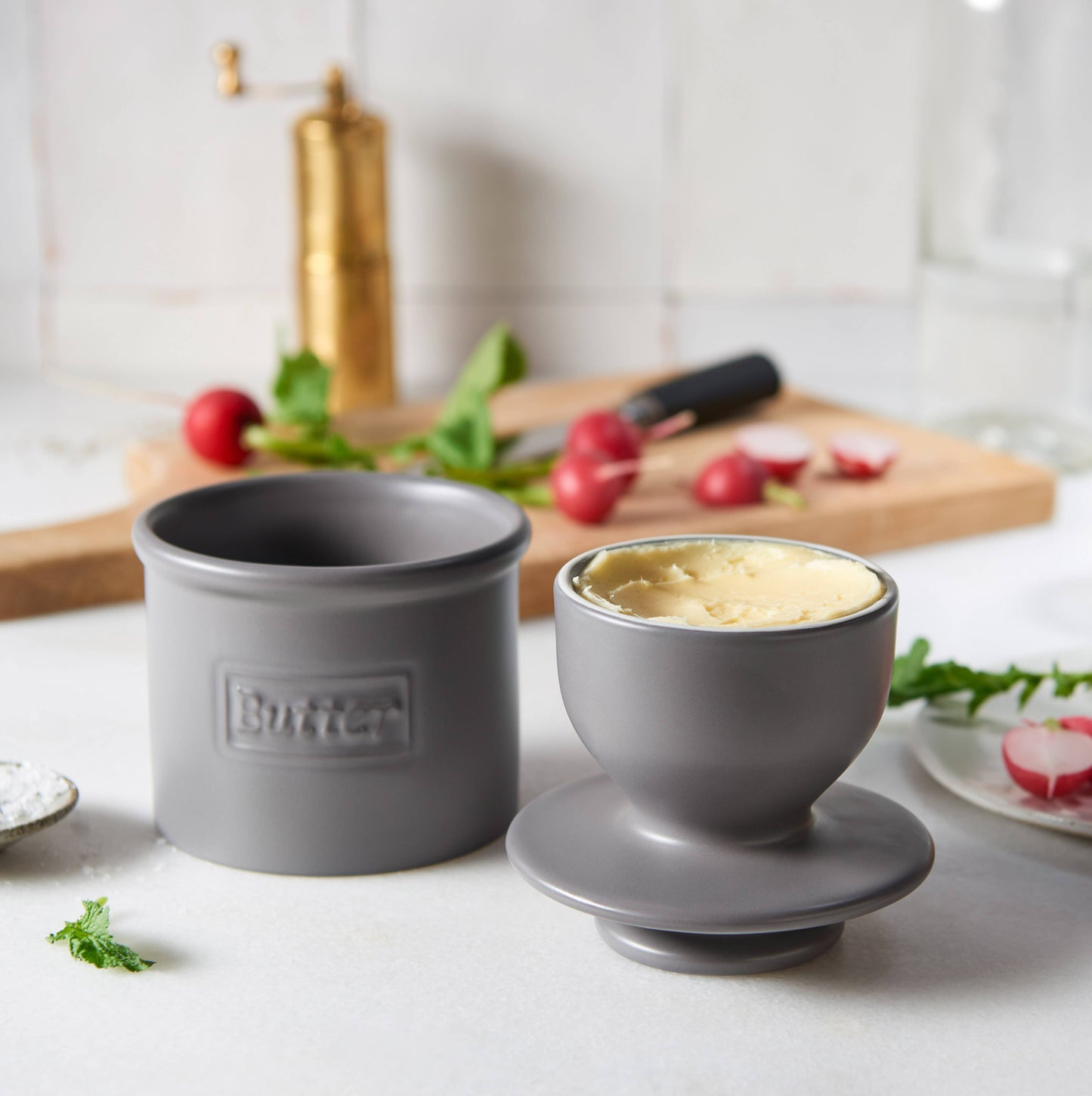 The Original Butter Bell® Crock - Matte Gray