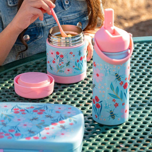 Stephen Joseph Gifts – Insulated Stainless Steel Water Bottle with Handle: Lilac Butterfly