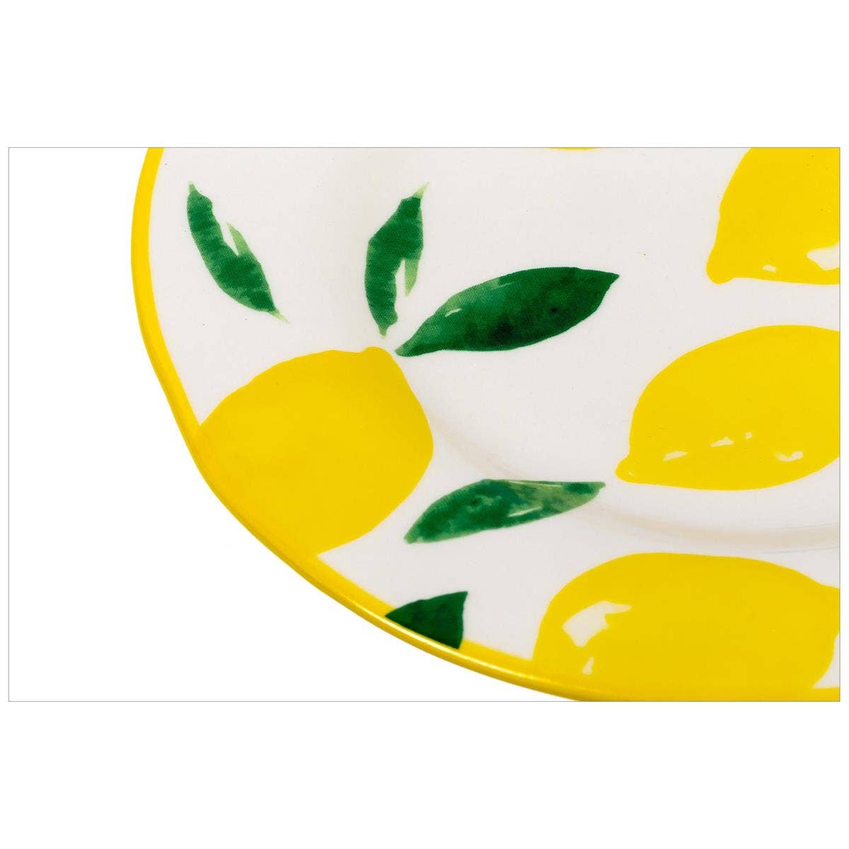 Lemons Ceramic Tabletop Decorative Series: Handled Tray Dish