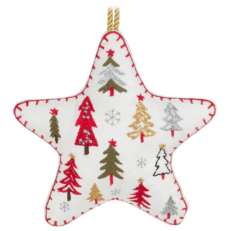 Trees Star Embroidery Ornament