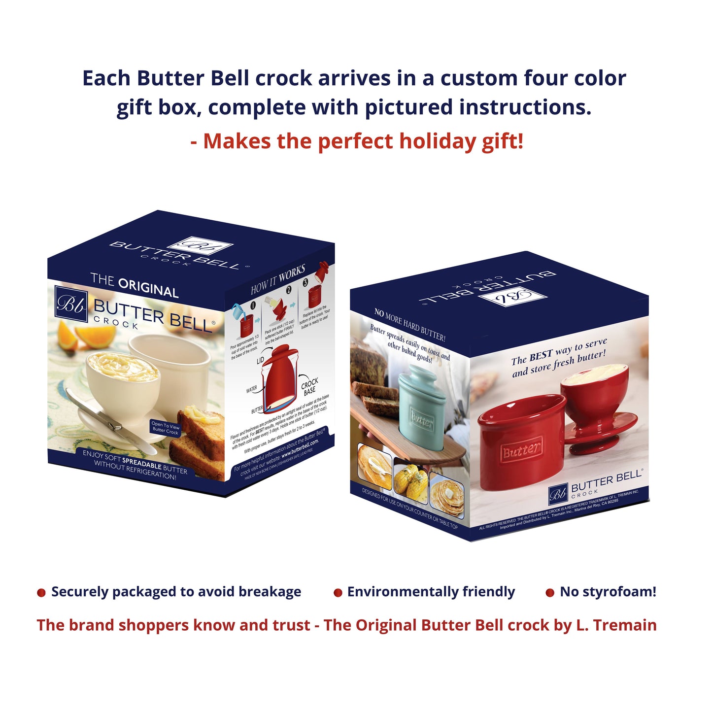 The Original Butter Bell® Crock - Hand Painted Raised Floral