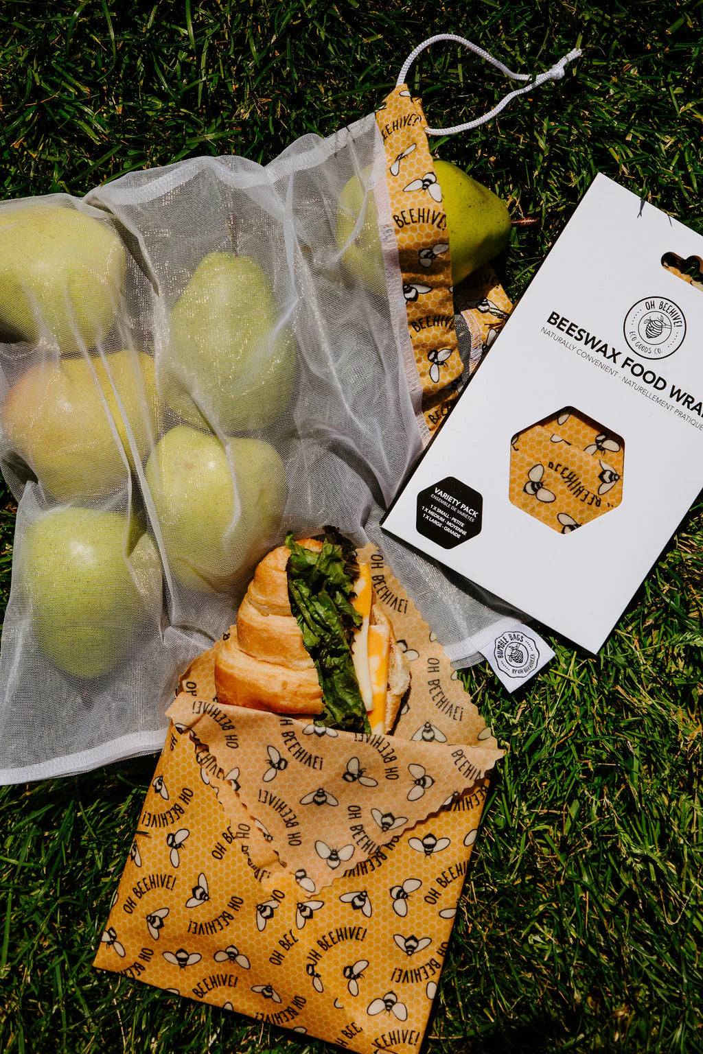 Oh Beehive - Beeswax Wrap - Pack of 3 - Pollinator Bees