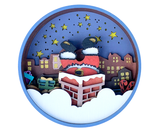 Paint by Layers - Chimney Santa - Shadow Box Kit