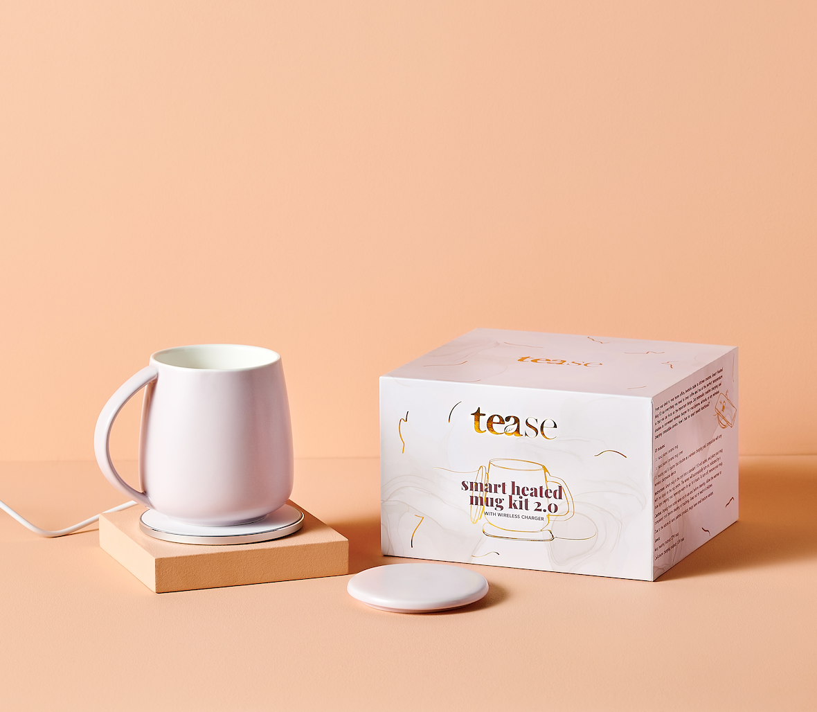 Smart Heated Mug Kit 2.0 | Warmer + Wireless Charger: Grey Lilac