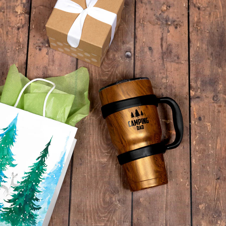 Camping Dad - Stainless Steel Travel Tumbler with Handle