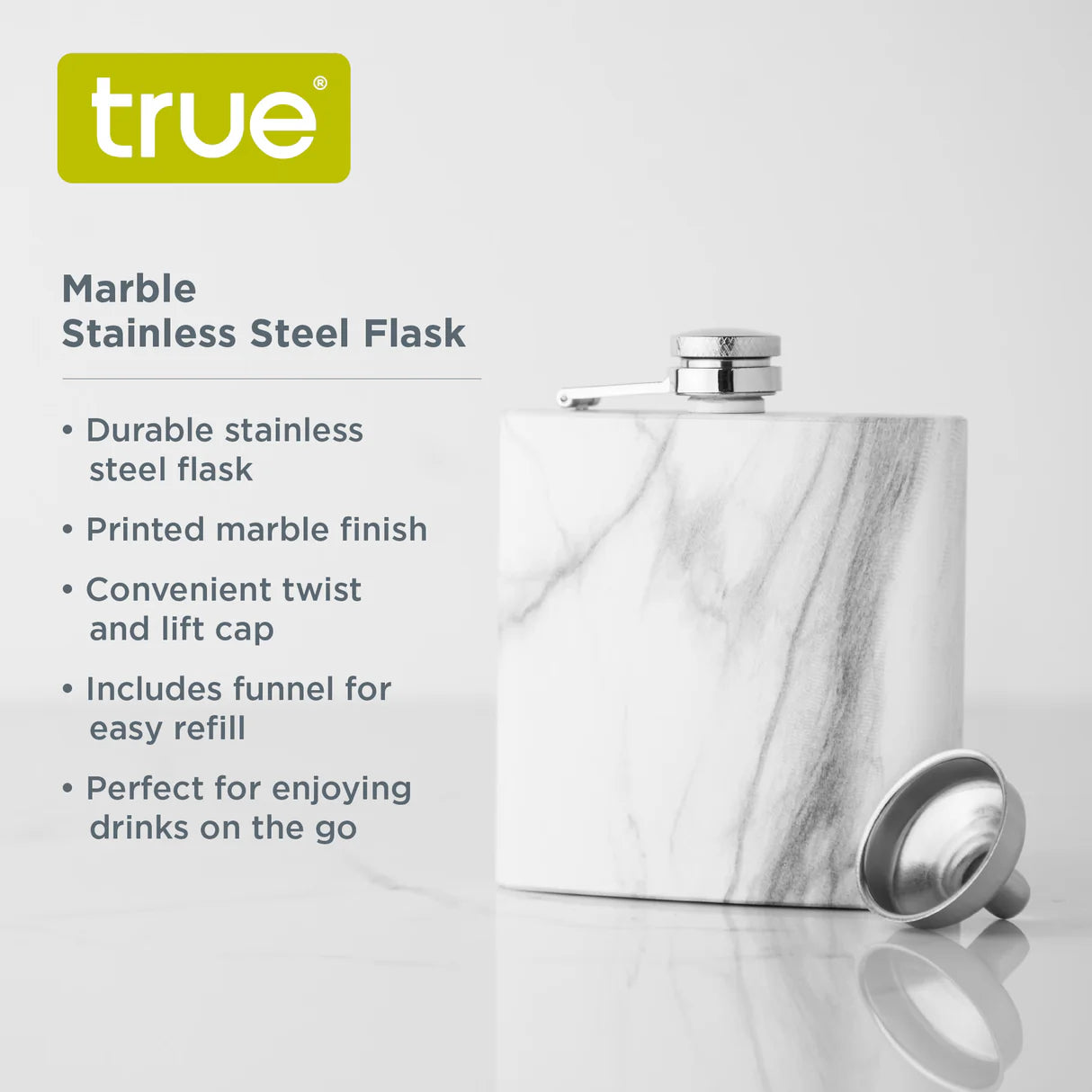 Flask - Stainless Steel - Marble 6oz