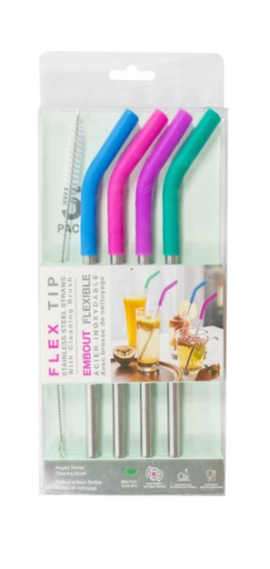 FLEX TIP STRAW SET of 4