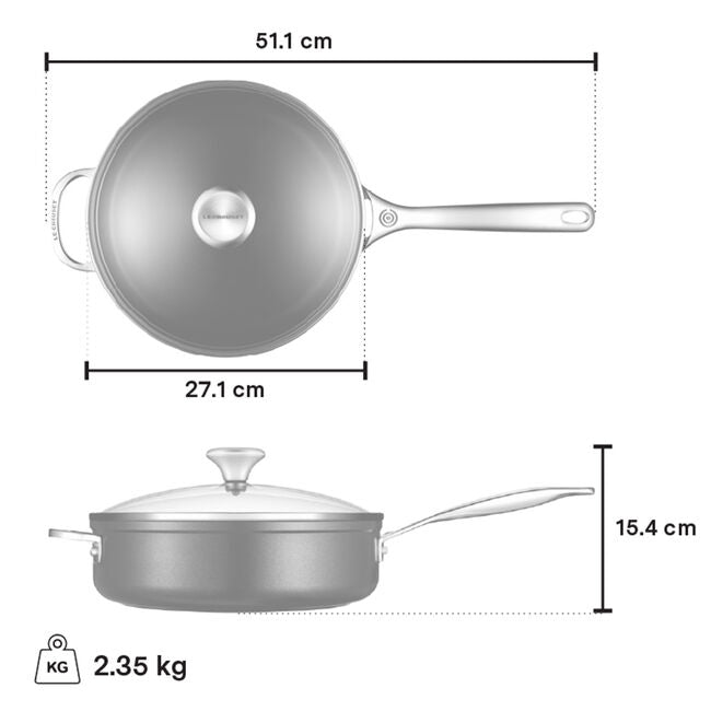 Le Creuset - Toughened Nonstick Pro Sauté Pan - 3.3 L