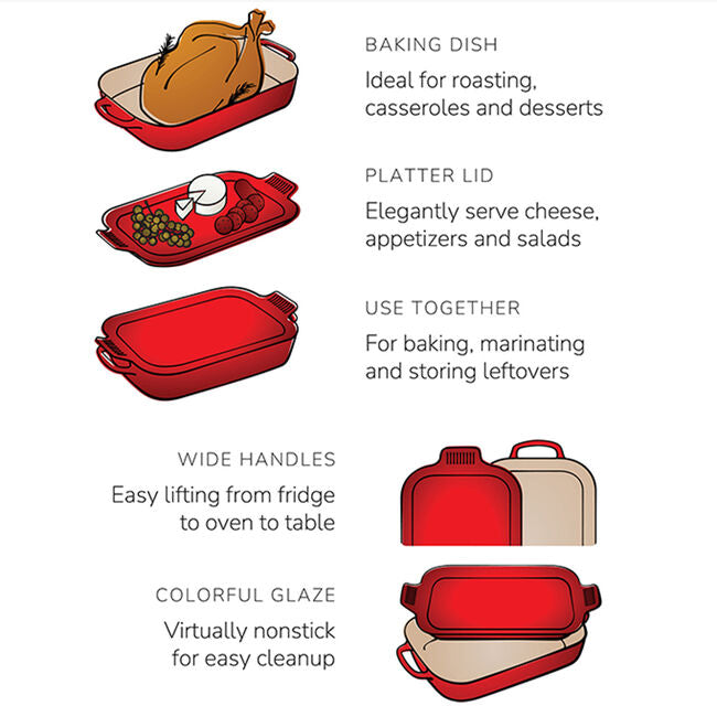 Le Creuset - Rectangular Dish with Platter Lid - 2.6 L