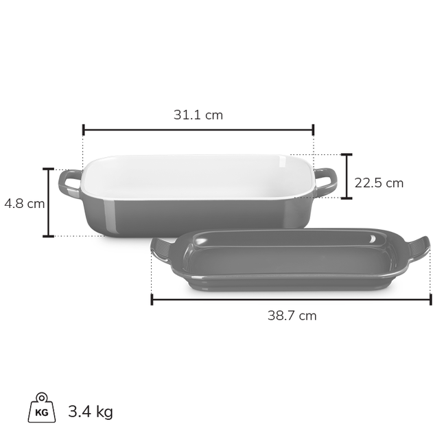 Le Creuset - Rectangular Dish with Platter Lid - 2.6 L