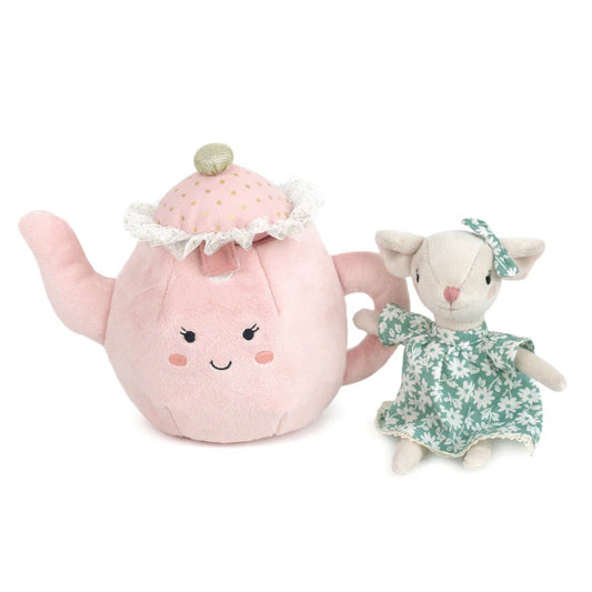MON AMI – Time for Tea Plush Set (Pink Teapot & Mouse)