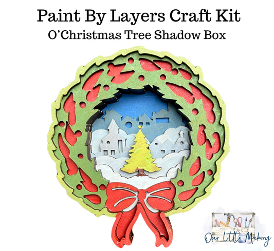 Paint by Layers - Christmas Wreath - Shadow Box Kit