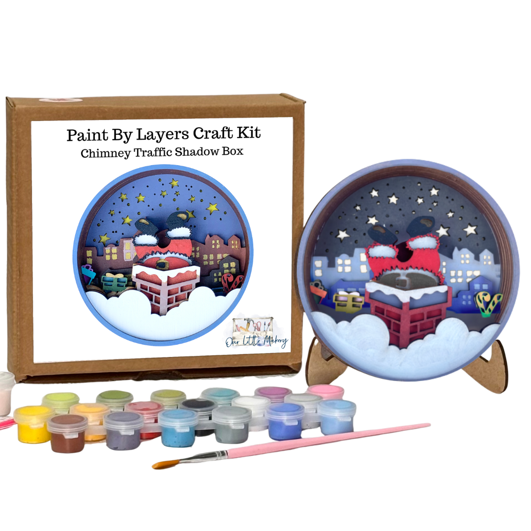 Paint by Layers - Chimney Santa - Shadow Box Kit