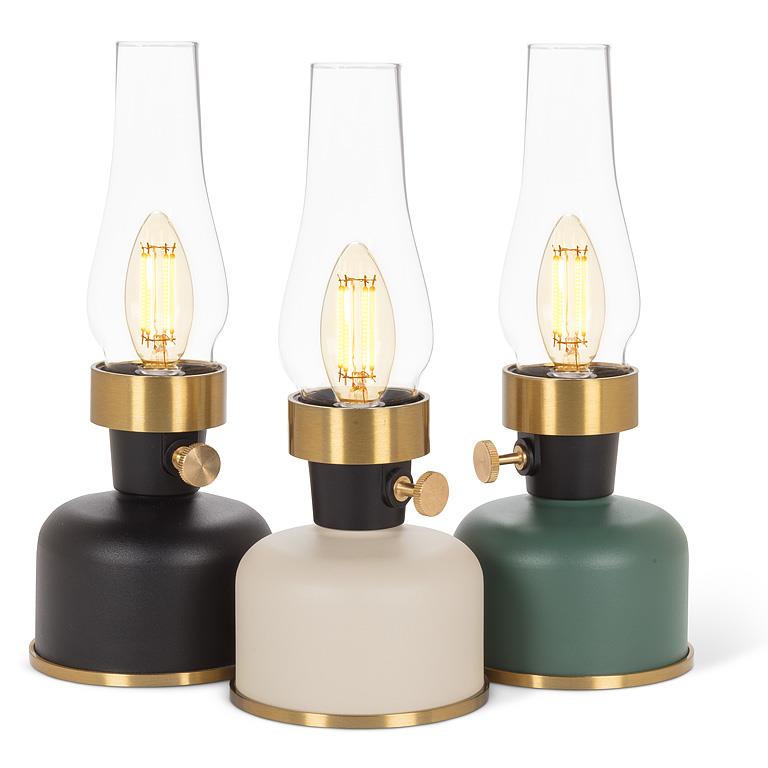 Lantern LED Lamp with Chimney - Black