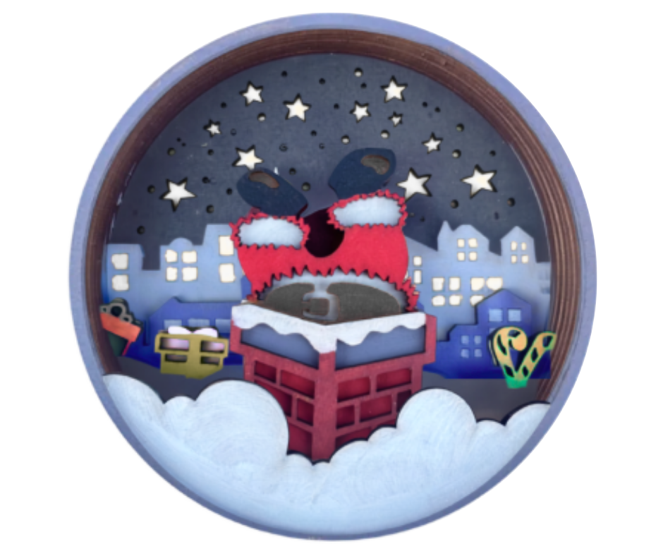 Paint by Layers - Chimney Santa - Shadow Box Kit