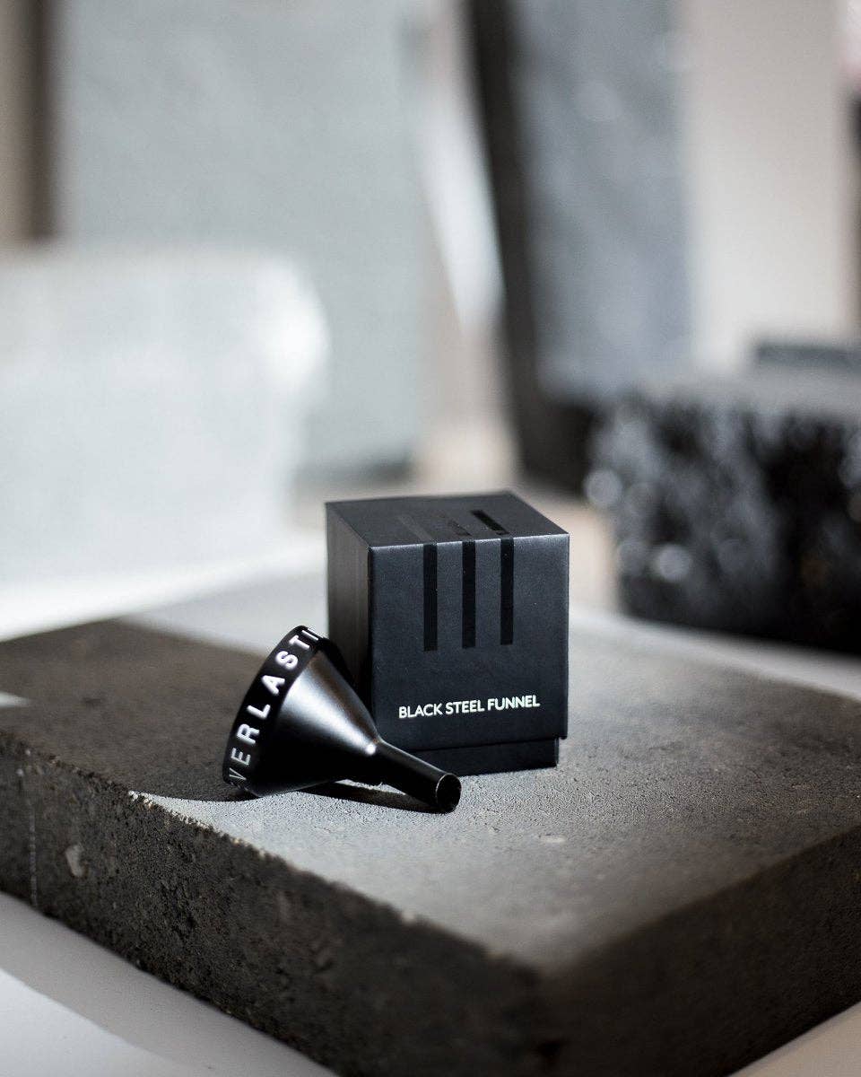 Everlasting Candle - Black Steel Funnel for Pristine Oil