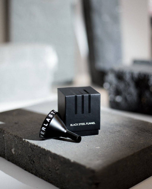 Everlasting Candle - Black Steel Funnel for Pristine Oil