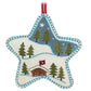 Cabin Scene Star Embroidery Ornament