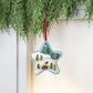 Cabin Scene Star Embroidery Ornament