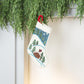 Embroidery Stocking Cabin Scene