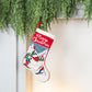 Embroidery Stocking Skiing Scene