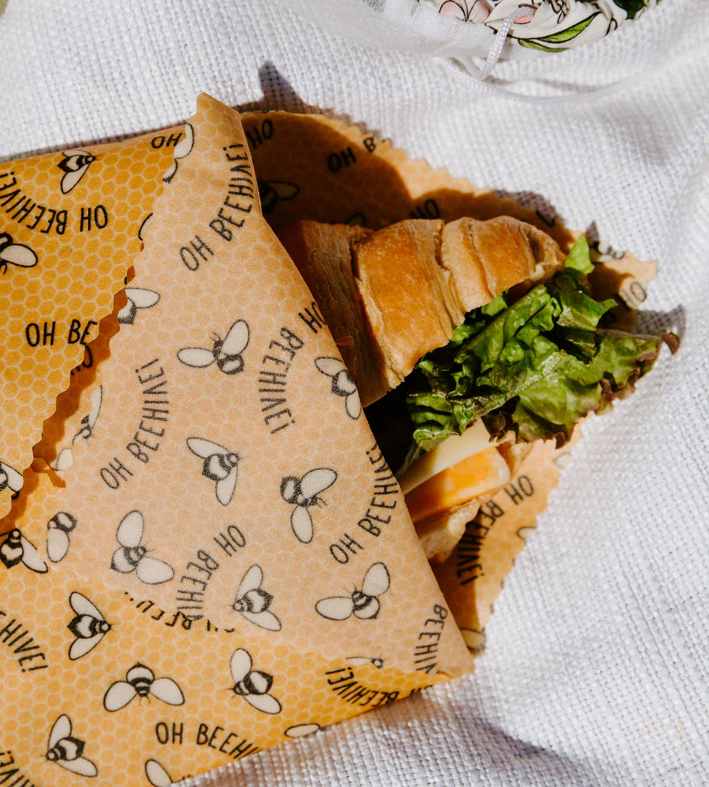 Oh Beehive - Beeswax Wrap - Pack of 3 - Pollinator Bees