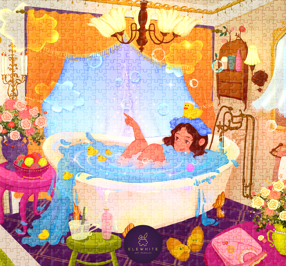 ELEWHITE - Vintage Splash Art Puzzle (1000 Pieces)