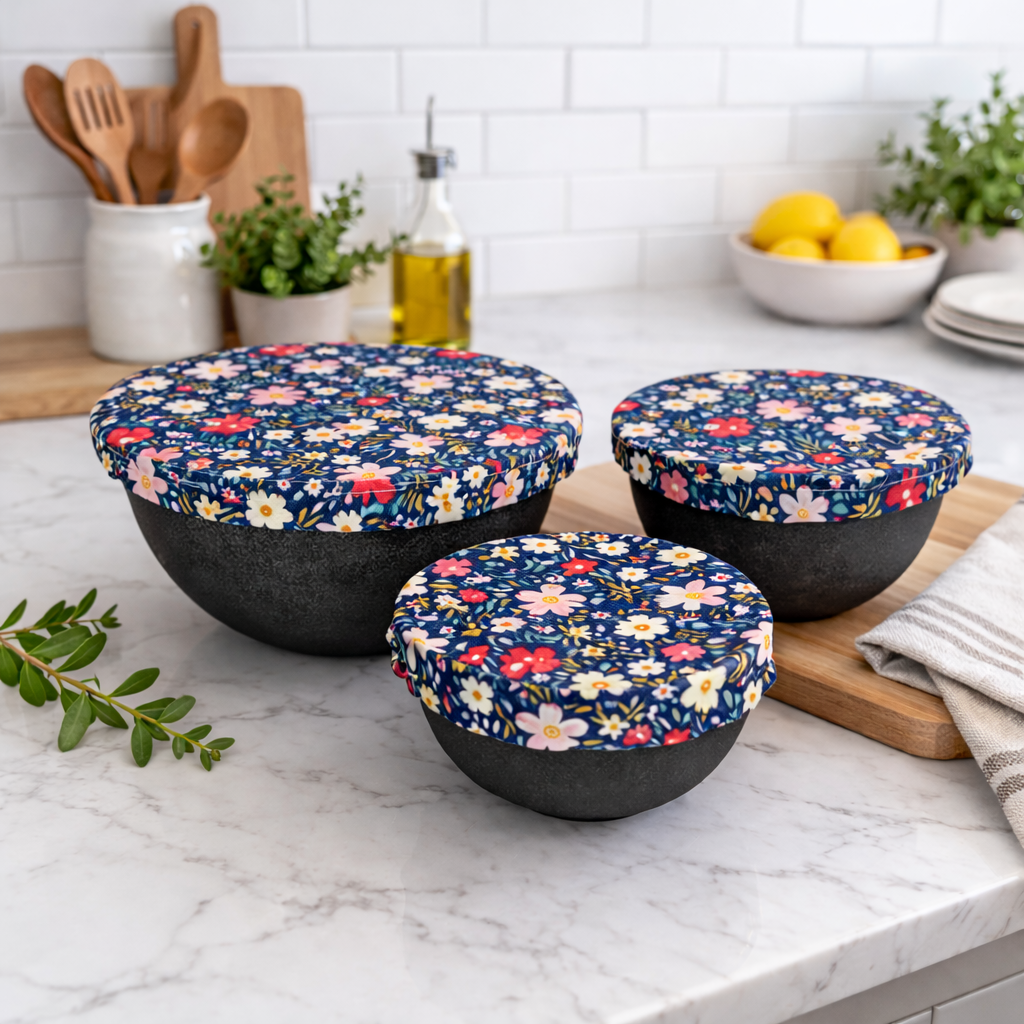 Bowl Covers - Set of 3 - Flowers