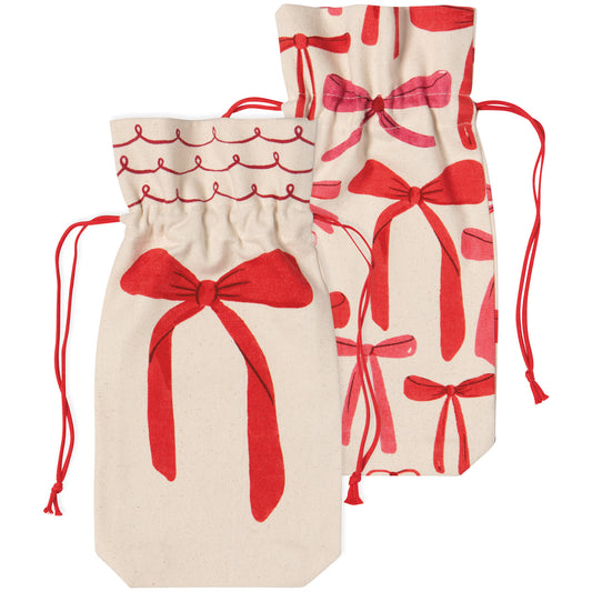 Bow Wine Gift Bag (set of 2)
