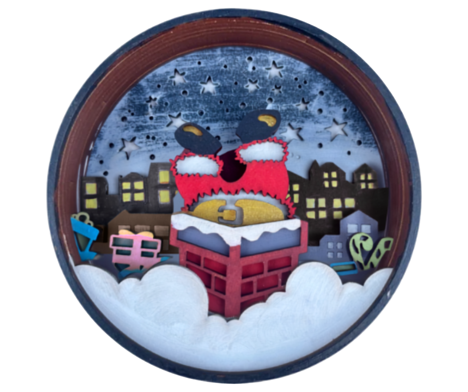 Paint by Layers - Chimney Santa - Shadow Box Kit