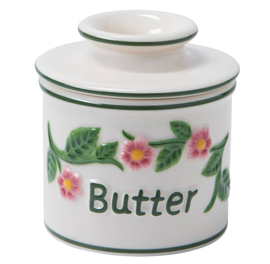 The Original Butter Bell® Crock - Hand Painted Raised Floral