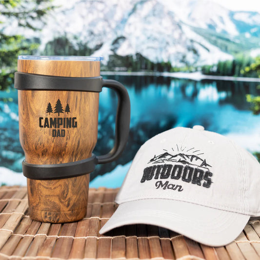 Camping Dad - Stainless Steel Travel Tumbler with Handle