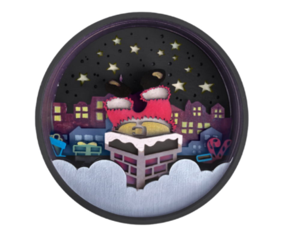 Paint by Layers - Chimney Santa - Shadow Box Kit