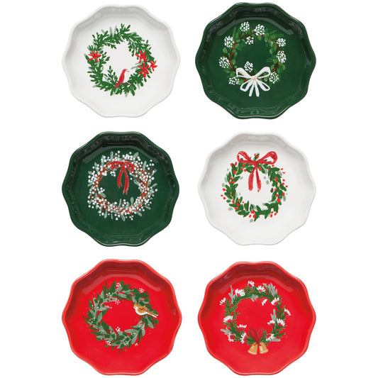 Wreaths Christmas Pinch Bowls (Set of 6)