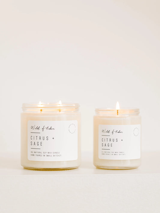 Wild Flicker - Citrus & Sage - Soy Wax Candle