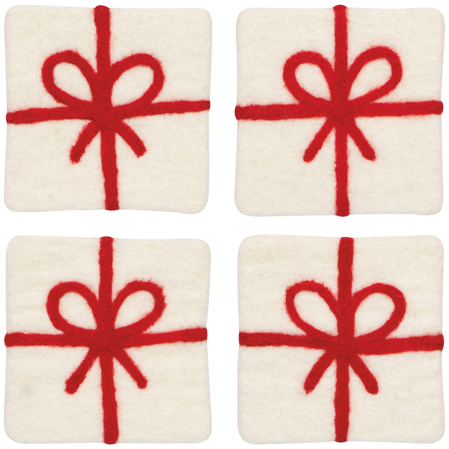 Felt Wool Coasters (Set of 4 – Christmas Presents)