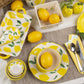 Lemons Ceramic Tabletop Decorative Series: Handled Tray Dish