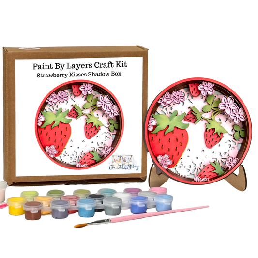 Paint by Layers - Strawberry Kisses - Shadow Box Kit