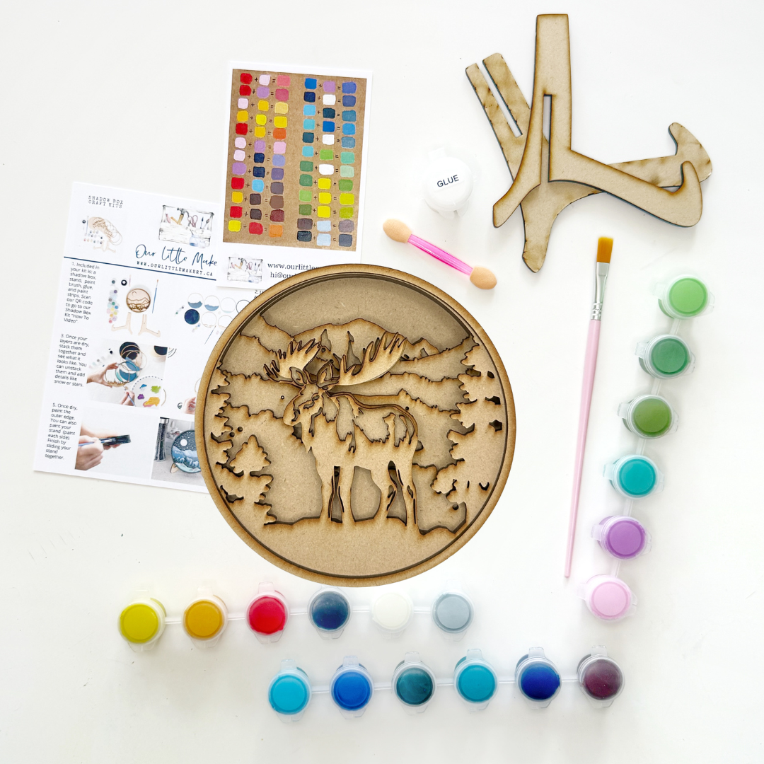 Paint by Layers - Majestic Moose - Shadow Box Kit
