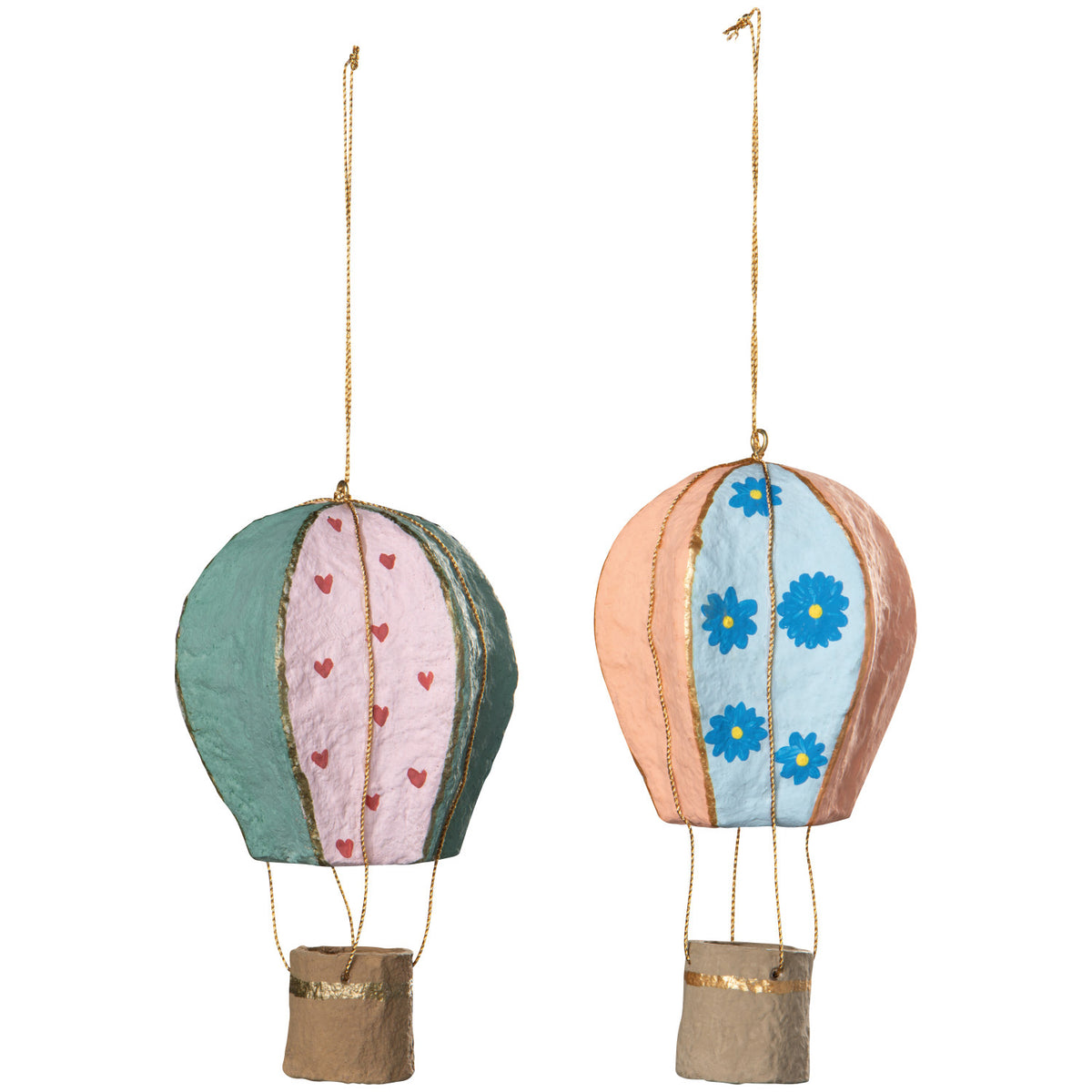 Hot Air Balloon Mache Ornaments
