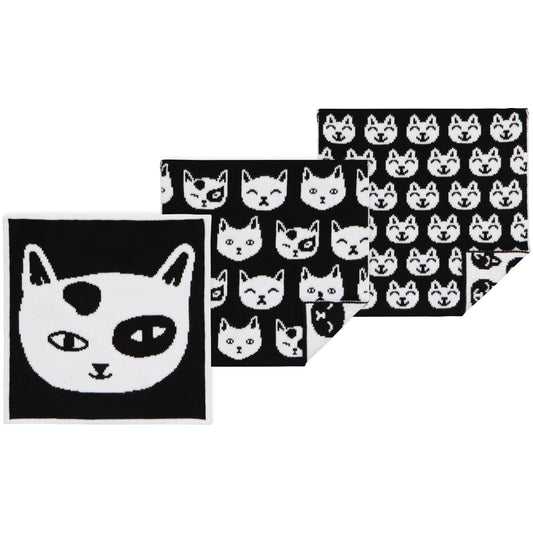 Knit Cat Dishcloths - Set of 3