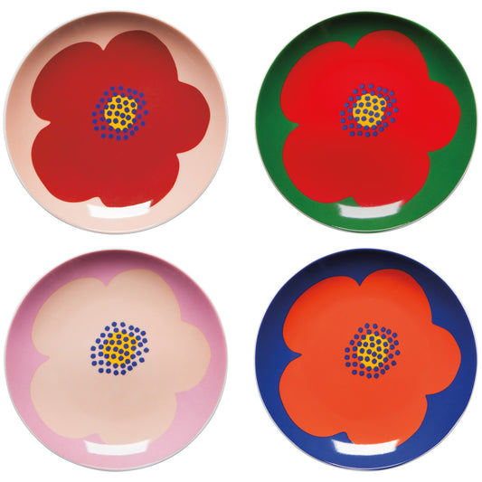 Poppy Appetizer Plates - Set of 4 (Assorted)